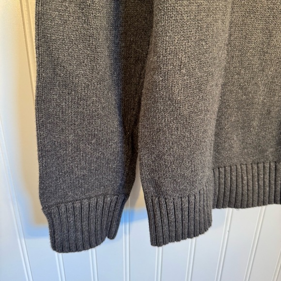 J Crew Men’s 1/4 Button Charcoal Gray Pullover Sweater 100% Cotton Size Large - Picture 3 of 8